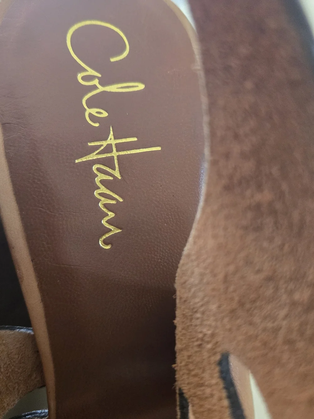 Cole Haan Tan Leather Lace-Up Strappy Wedge Sandals
